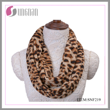 2015 Sexy Leopard Pattern Printed Flannel Infinity Scarf (SNF219)